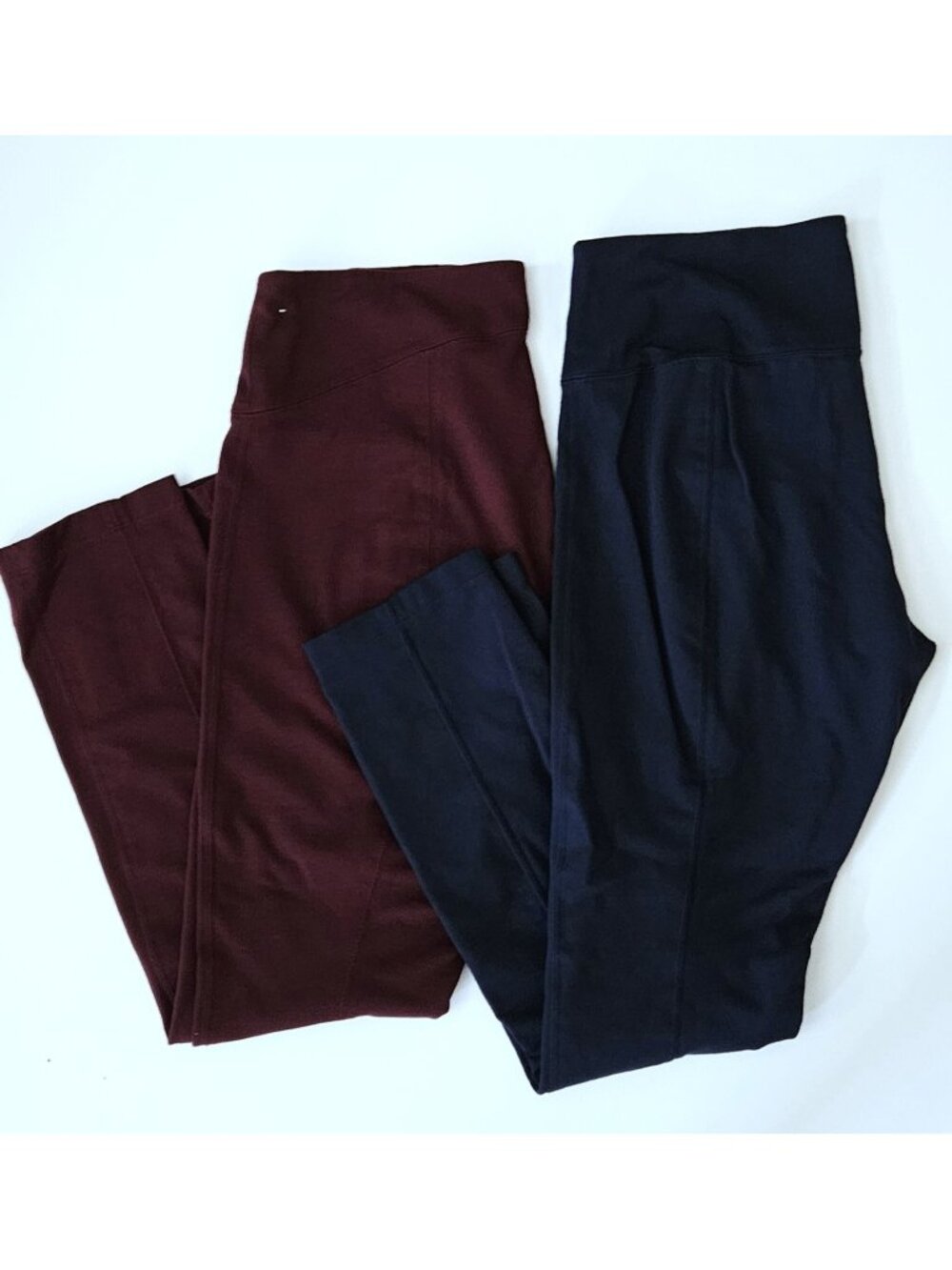 White House Black Market XL L Leggings Lot Navy Burgundy